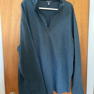 Men’s XL Van Heusen Blue/Green Quarter Zip Sweater Classic Knit